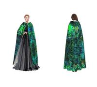 Fdfekgvplp Abalone Nacre Printed Hooded Cloak Halloween Medieval Costume Adult Cosplay Long Cape For Men And Women
