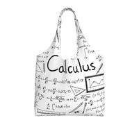 Fdfekgvplp Canvas Tote Bag For Women, Math Geometry Geek Calculus Casual Shoulder Bag Aesthetic, Cute Pocket For Girl Canvas Cotton Tote Bag