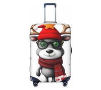 Fdfekgvplp Christmas1 Printed Luggage Protector Covers Elastic Travel Suitcase Protector Cover Fit 18-32 Inch Luggage, Black, X-Large