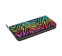 Fdfekgvplp Colorful Rainbow Zebra Print Wallet For Women Around Zipper Long Purse Travel Clutch Bag Multifunctional Clutch Purse For Cash/Card/Coin/Smart Phone