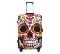 Fdfekgvplp Dead Sugar Horror Skull Printed Luggage Protector Covers Elastic Travel Suitcase Protector Cover Fit 18-32 Inch Luggage, Black, Small