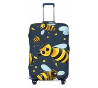 Fdfekgvplp Funny Bees Printed Luggage Protector Covers Elastic Travel Suitcase Protector Cover Fit 18-32 Inch Luggage, Black, Medium