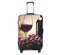 Fdfekgvplp Grape Wine Printed Luggage Protector Covers Elastic Travel Suitcase Protector Cover Fit 18-32 Inch Luggage, Black, Small