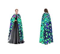 Fdfekgvplp Green Aliens Printed Hooded Cloak Halloween Medieval Costume Adult Cosplay Long Cape For Men And Women