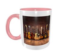 FDFEKGVPLP Guitar Collection Print Coffee Mug For Women Men 11oz Double Color Ceramic Cup With Handle For Coffee Teacup Home Work