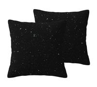 Fdfekgvplp Imitation Linen Square Throw Pillow Covers 2 Pieces Set Black Glitter Digital Printed Both Sides Decorative Pillow Cushion for Sofa Bedroom Car Couch