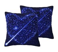 Fdfekgvplp Imitation Linen Square Throw Pillow Covers 2 Pieces Set Shooting Star Heart Digital Printed Both Sides Decorative Pillow Cushion for Sofa Bedroom Car Couch