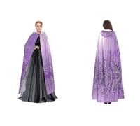 Fdfekgvplp Romantic Purple Lavender Printed Hooded Cloak Halloween Medieval Costume Adult Cosplay Long Cape For Men And Women