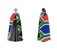 Fdfekgvplp South Africa Flag Printed Hooded Cloak Halloween Medieval Costume Adult Cosplay Long Cape For Men And Women
