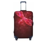 Fdfekgvplp Suitcase Cover For Luggage Abstract Red Dragonfly Print Elastic Washable Stretch Travel Luggage Covers Protector Cover, Black, S