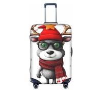 Fdfekgvplp Suitcase Cover For Luggage Christmas1 Printed Elastic Travel Luggage Covers Protector Fits 18-32 Inch Suitcase, White, Medium