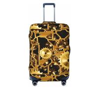 Fdfekgvplp Suitcase Cover For Luggage Clock Gear Print Elastic Washable Stretch Travel Luggage Covers Protector Cover, Black, S