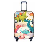 Fdfekgvplp Suitcase Cover For Luggage Colorful Dinosaurs Printed Elastic Travel Luggage Covers Protector Fits 18-32 Inch Suitcase, White, Large