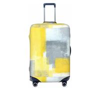 Fdfekgvplp Suitcase Cover For Luggage Grey And Yellow Abstract Art Painting Print Elastic Washable Stretch Travel Luggage Covers Protector Cover, Black, L