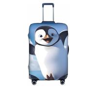 Fdfekgvplp Suitcase Cover For Luggage Happy Penguin. Printed Elastic Travel Luggage Covers Protector Fits 18-32 Inch Suitcase, White, Medium