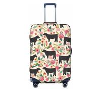 Fdfekgvplp Suitcase Cover For Luggage Pink Flower Show Steer Cows Cattle Print Elastic Washable Stretch Travel Luggage Covers Protector Cover, Black, M