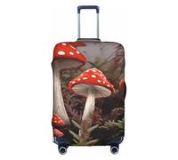 Fdfekgvplp Suitcase Cover For Luggage Red Mushrooms Printed Elastic Travel Luggage Covers Protector Fits 18-32 Inch Suitcase, White, Medium