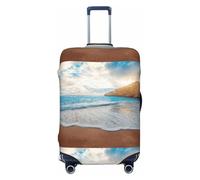 Fdfekgvplp Suitcase Cover For Luggage Water Rush To Tropical Beach Print Elastic Washable Stretch Travel Luggage Covers Protector Cover, Black, L