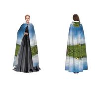 Fdfekgvplp Tractor Farm Printed Hooded Cloak Halloween Medieval Costume Adult Cosplay Long Cape For Men And Women