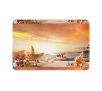 Fdfekgvplp Welcome Mat,Door Mat,Front Doormats,Beach with Seashells Sunset Print Indoor Outdoor Entrance Low-Profile Floor Rugs for Patio, 24x16in