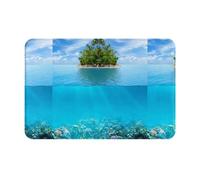 Fdfekgvplp Welcome Mat,Door Mat,Front Doormats,Island in The Middle of The Sea Print Indoor Outdoor Entrance Low-Profile Floor Rugs for Patio, 24x16in