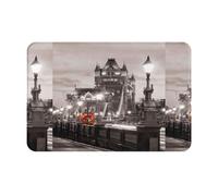 Fdfekgvplp Welcome Mat,Door Mat,Front Doormats,London Tower Bridge Print Indoor Outdoor Entrance Low-Profile Floor Rugs for Patio, 24x16in