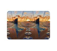 Fdfekgvplp Welcome Mat,Door Mat,Front Doormats,Wine Glass in The Sunset Print Indoor Outdoor Entrance Low-Profile Floor Rugs for Patio, 24x16in
