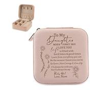 FDFHOME To My Daughter Jewelry Box Gifts from Mother, Sunflower Box, Birthday Christmas Gifts For Daughter, Graduation Valentine Idea Case for Earring Ring Necklace Bracelets
