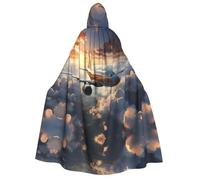 fdgbnm Airplanes are soaring Adult Hooded Cloak.Cosplay Cape Halloween Costume Full Print Polyester.