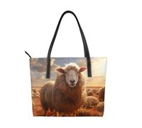 fdgbnm Australian sheep Prints Handbag. Women's printed handbag, large faux leather shoulder bag.
