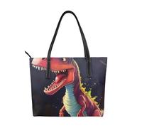 fdgbnm big-mouthed dinosaur Prints Handbag. Women's printed handbag, large faux leather shoulder bag.