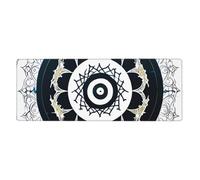 fdgbnm Black and White Round Totem Mouse pad 11.8x31.5 in.XXL Mouse Pad Extended, 31.5x11.8in Gaming Desk Mat
