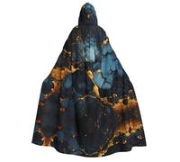 fdgbnm Black Gold Marbled Adult Hooded Cloak.Cosplay Cape Halloween Costume Full Print Polyester.