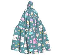 fdgbnm Cute little fox Adult Hooded Cloak.Cosplay Cape Halloween Costume Full Print Polyester.