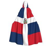 fdgbnm Dominican Republic Adult Hooded Cloak.Cosplay Cape Halloween Costume Full Print Polyester.