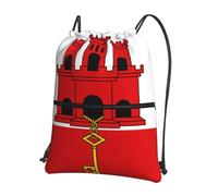 fdgbnm Flag of Gibraltar Drawstring zipper backpack. With zipper pockets, suitable for fitness, travel, sports, shopping, yoga and more.
