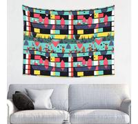 fdgbnm Geometric patterns Tapestry.Wall tapestry 29x37 inches, soft peach skin polyester print, includes easy hanging kit.