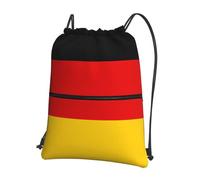 fdgbnm German flag Drawstring zipper backpack. With zipper pockets, suitable for fitness, travel, sports, shopping, yoga and more.