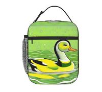 fdgbnm Green Duck Lunch Bag.Insulated Lunch Bag, Thermal Tote with Pockets for Work School