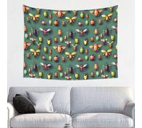 fdgbnm Insect Atlas Tapestry.Wall tapestry 29x37 inches, soft peach skin polyester print, includes easy hanging kit.