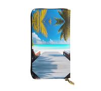 fdgbnm Maldives Holidays Leather Wallet.Womenâ€™s RFID Leather Wallet, Large Capacity Zipper Purse