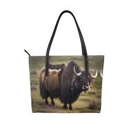 fdgbnm Mighty Highland Yak Prints Handbag. Women's printed handbag, large faux leather shoulder bag.