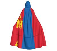 fdgbnm Mongolian flag Adult Hooded Cloak.Cosplay Cape Halloween Costume Full Print Polyester.