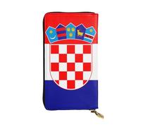 fdgbnm Republic of Croatia Flag Leather Wallet.Womenâ€™s RFID Leather Wallet, Large Capacity Zipper Purse