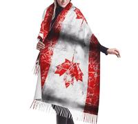 fdgbnm Retro Canada Flag cashmerette fringed scarf.OversizedPlushWrap,Autumn,Winter Essential.
