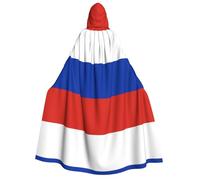 fdgbnm Russian Flag Adult Hooded Cloak.Cosplay Cape Halloween Costume Full Print Polyester.