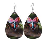 Fdgbnm Strange Insects Leather Earring.Double-Sided Print Leather Drop Earrings.Lightweight, Hypoallergenic, Festive & Gift Ready.