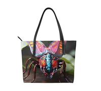 fdgbnm Strange Insects Prints Handbag. Women's printed handbag, large faux leather shoulder bag.