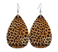 Fdgbnm Stripes On Leopards Leather Earring.Double-Sided Print Leather Drop Earrings.Lightweight, Hypoallergenic, Festive & Gift Ready.
