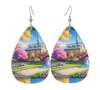 Fdgbnm Unicorn Fairy Tale Leather Earring.Double-Sided Print Leather Drop Earrings.Lightweight, Hypoallergenic, Festive & Gift Ready.